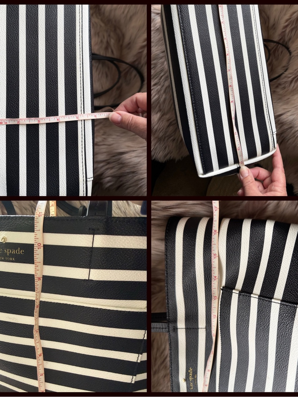 kate spade Black and White Striped Tote - Picture 3 of 16